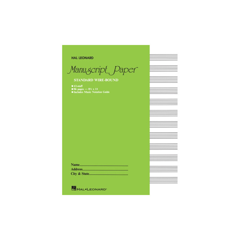 Cahier de portées à reliure spirale 96 pages Vert - HL00210005