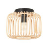 Plafonnier nature métal E27 Noir/beige Pécan