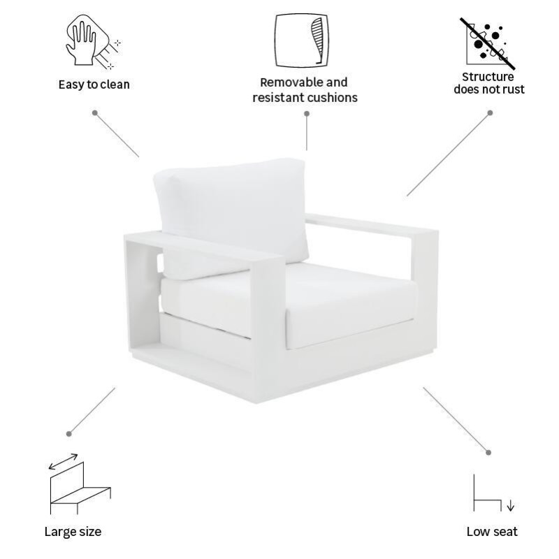 Fauteuil de jardin aluminium Lagun