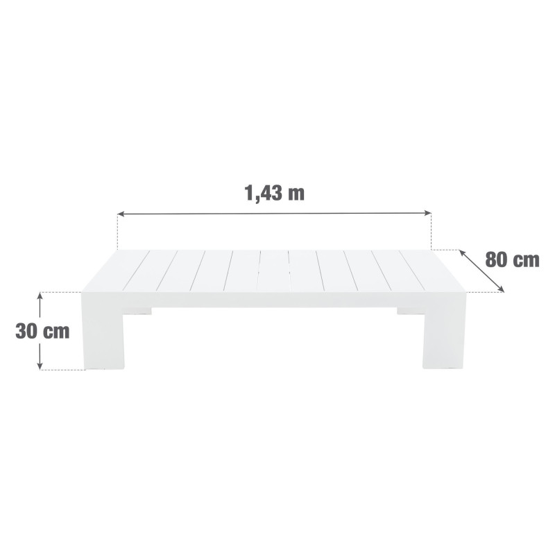 Table de jardin basse - Lagun - NATERIAL - Blanc - 4 personnes