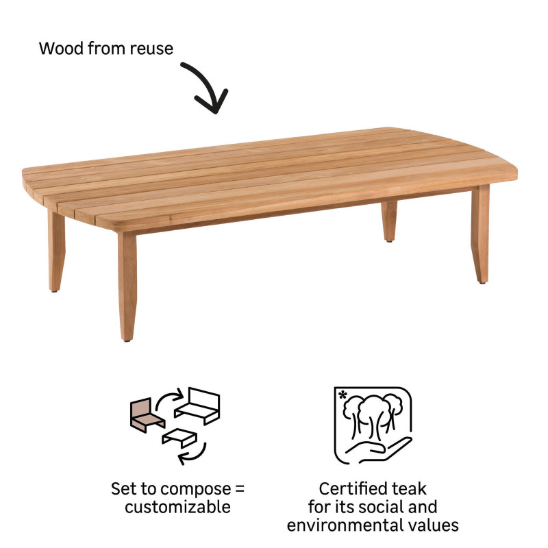 Table de jardin basse - Lita - NATERIAL - Naturel - 4 personnes