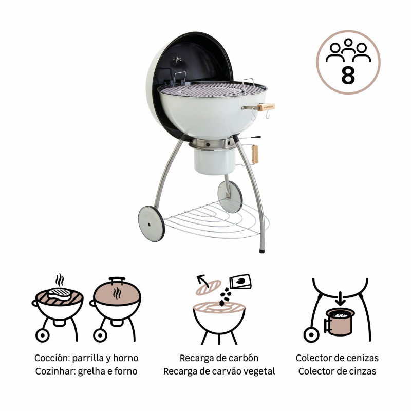 Barbecue charbon de bois Phoenix Beta II blanc