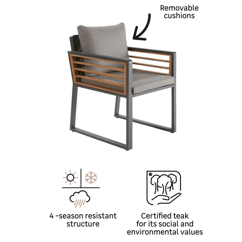 Fauteuil de jardin aluminium Ionis - NATERIAL