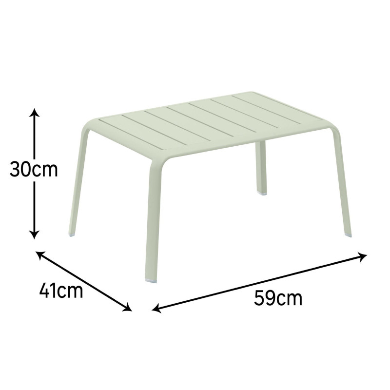 Table de jardin basse - Idaho - NATERIAL - Vert- 2 personnes