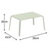 Table de jardin basse - Idaho - NATERIAL - Vert- 2 personnes