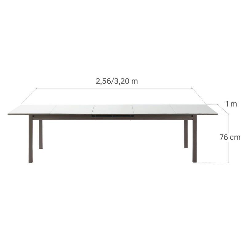 Table de jardin extensible - Odyssea II - NATERIAL - Moka  - 10 personnes