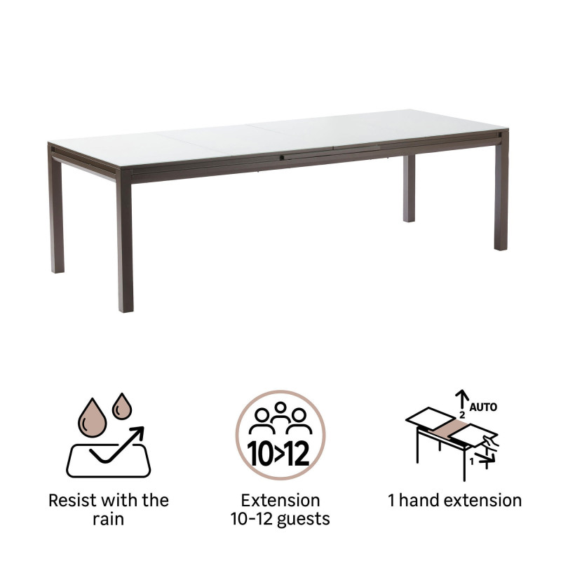 Table de jardin extensible - Odyssea II - NATERIAL - Moka  - 10 personnes