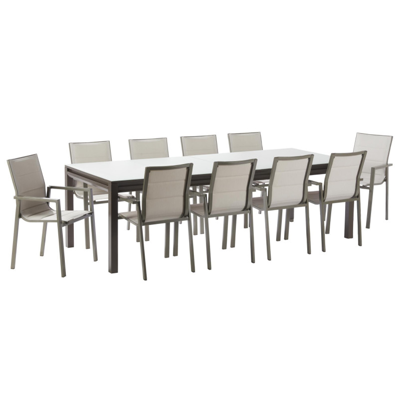 Table de jardin extensible - Odyssea II - NATERIAL - Moka  - 10 personnes