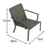 Chaise de jardin aluminium Idaho