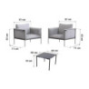 Salon de jardin - LEVO NATERIAL - Gris foncé - 2 personnes