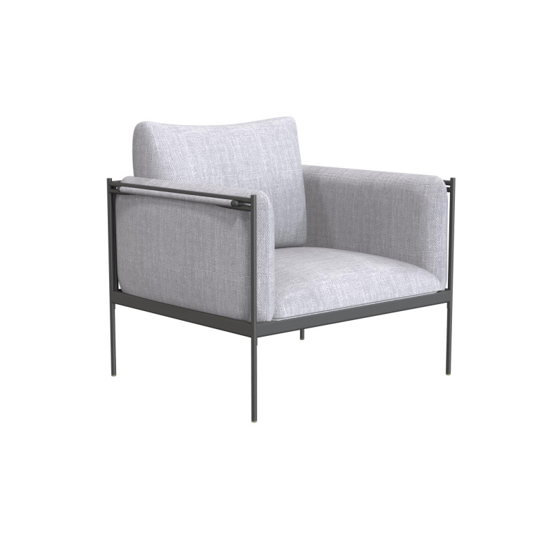 Salon de jardin - LEVO NATERIAL - Gris foncé - 2 personnes