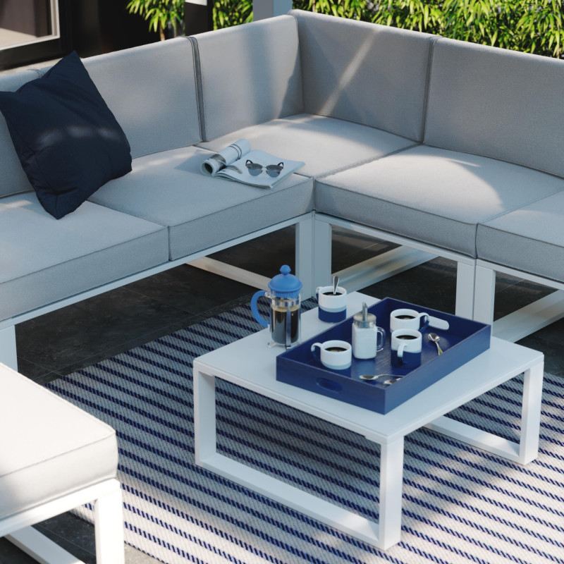 Salon de jardin aluminium Odyssea blanc