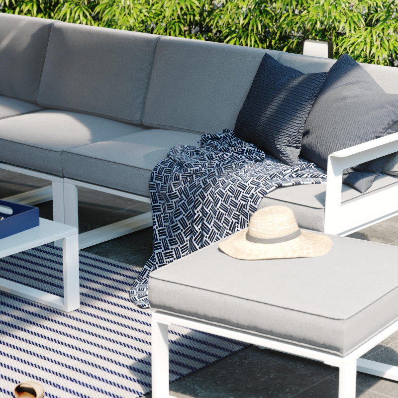 Salon de jardin aluminium Odyssea blanc