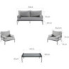 Salon de jardin - ONYX NATERIAL - Gris foncé - 4 personnes