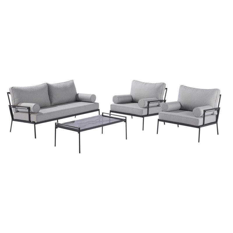Salon de jardin - ONYX NATERIAL - Gris foncé - 4 personnes