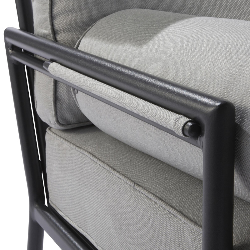 Salon de jardin - ONYX NATERIAL - Gris foncé - 4 personnes
