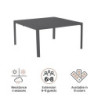 Table de jardin extensible - Idaho - NATERIAL - Gris anthracite - 6 personnes