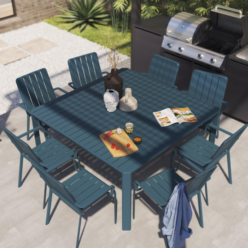 Table de jardin extensible - Idaho - NATERIAL - Vert - 8 personnes