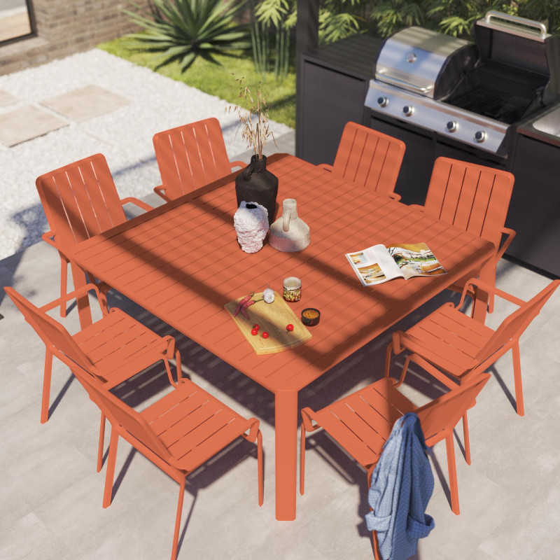 Table de jardin extensible - Idaho - NATERIAL - Orange - 8 personnes