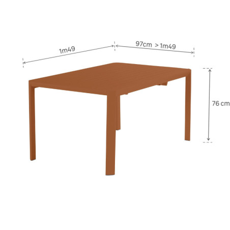 Table de jardin extensible - Idaho - NATERIAL - Orange - 8 personnes