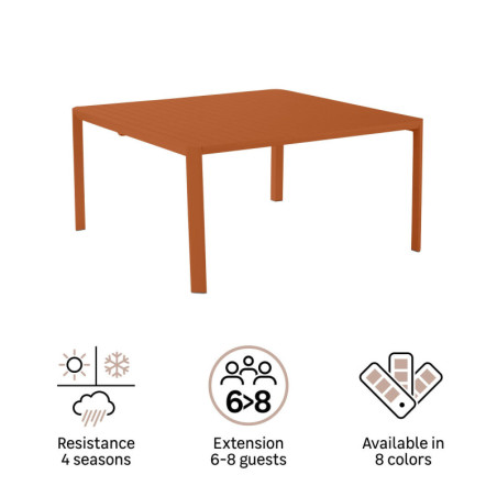 Table de jardin extensible - Idaho - NATERIAL - Orange - 8 personnes