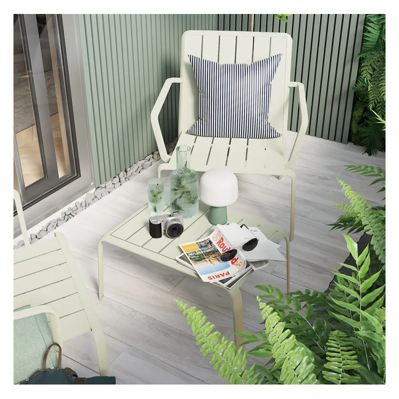 Table de jardin basse - Idaho - NATERIAL - Vert- 2 personnes