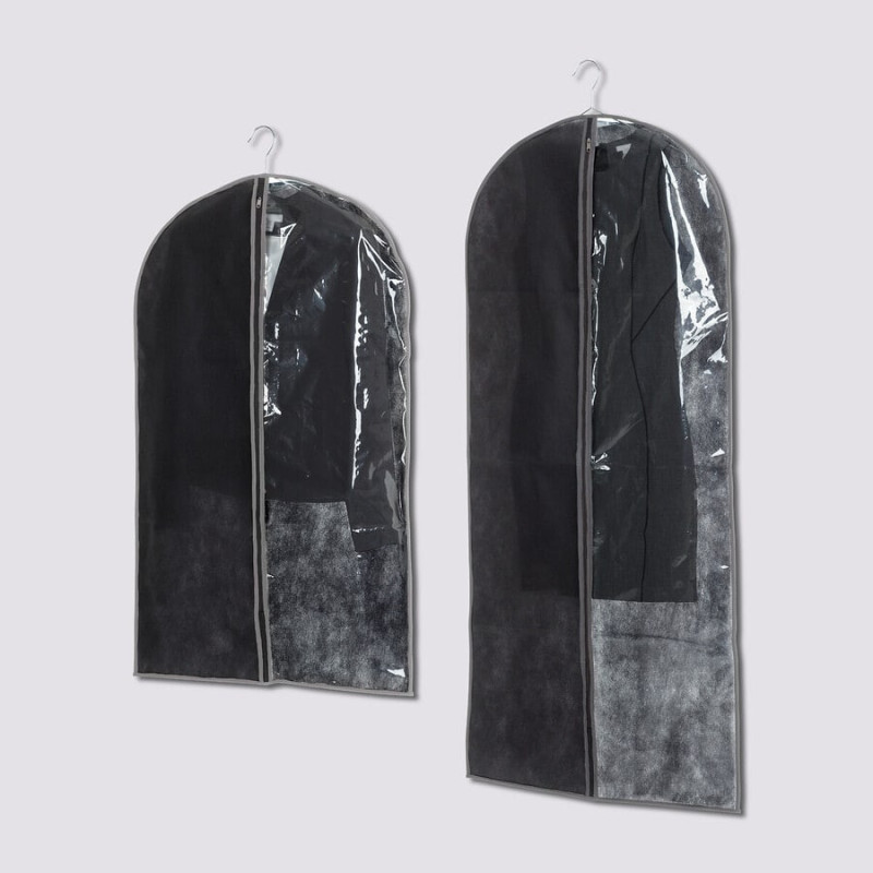 Lot de 2 housses à vêtements, noir