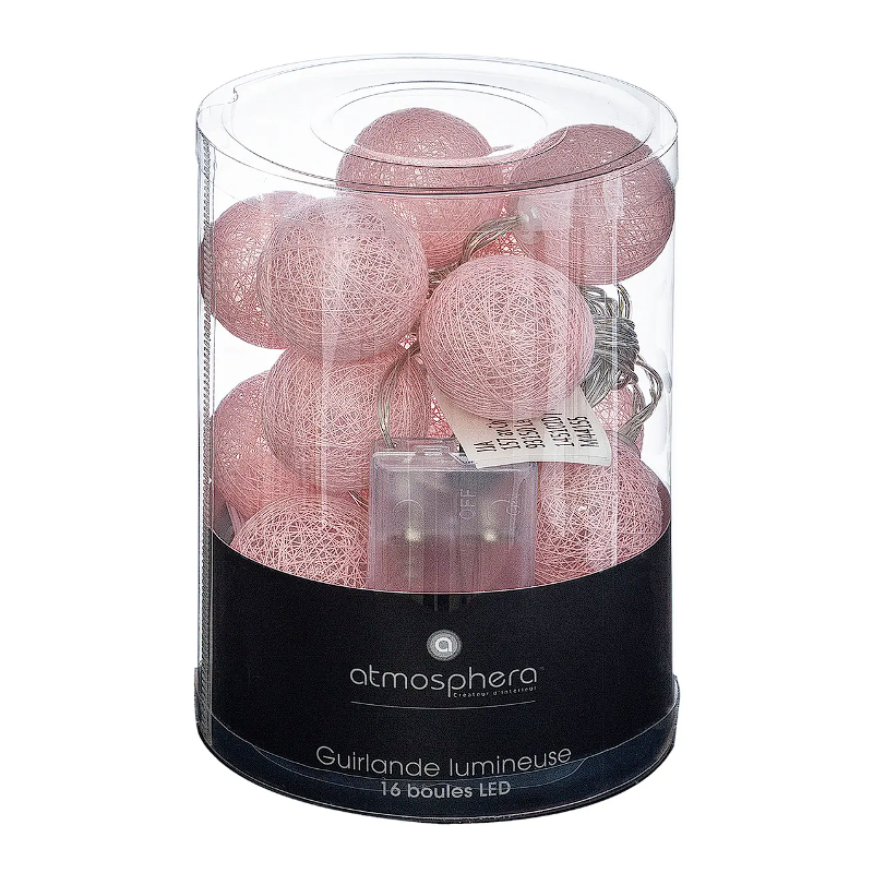 Guirlande LED à piles 16 boules L240cm - ATMOSPHERA - 145102D