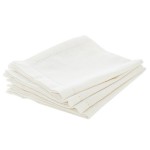 Lot de 4 Serviettes de Table Chambray Blanc