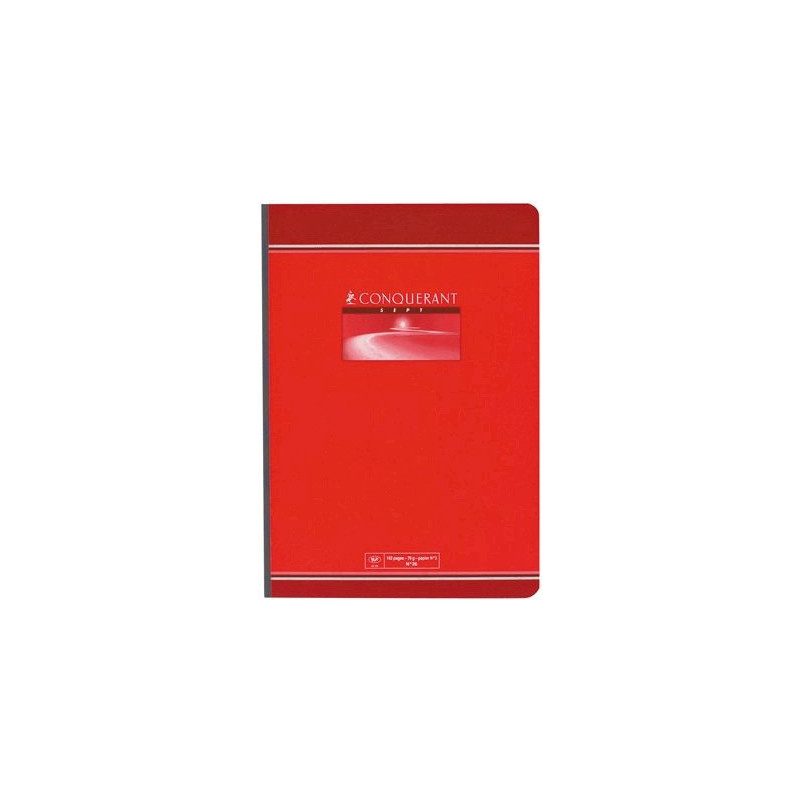 Cahier broché 192 pages CONQUERANT, format 17x22 cm, quadrillé 5x5, papier 70g