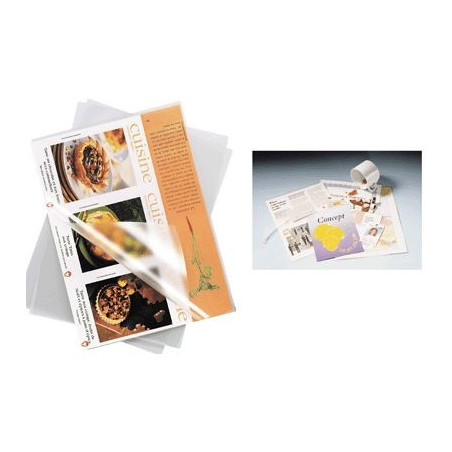 Boite de 100 pochettes à plastifier format 216x303mm pour document A4 ép 125µ