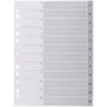 Jeu de 12 intercalaires numériques en polypropylène gris, format A4