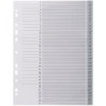 Jeu de 31 intercalaires numériques en polypropylène gris, format A4