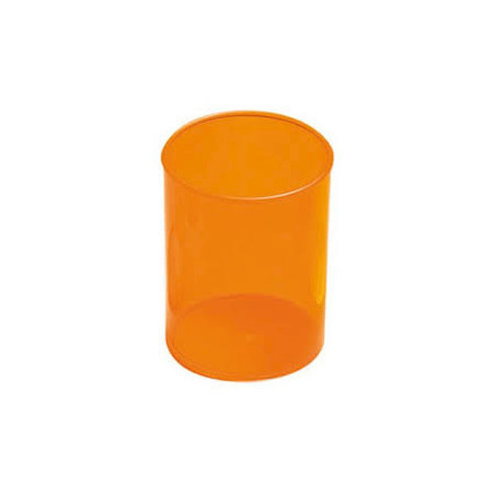 Pot à crayons FLUOR orange transparent