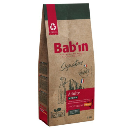 Croquette Signature pour chien medium adulte Poulet 3Kg - BAB'IN - 101150