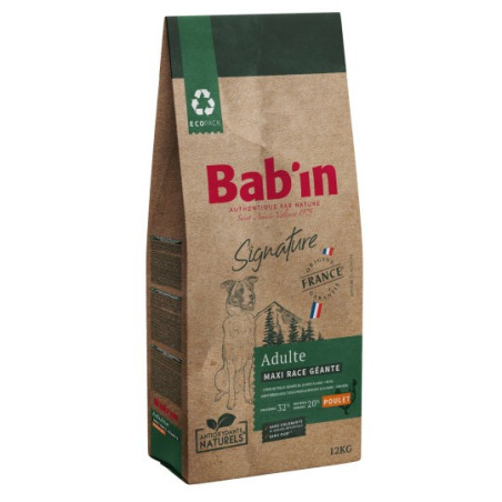 Croquette Signature pour chien race géante adulte Poulet 12Kg - BAB'IN - 101175