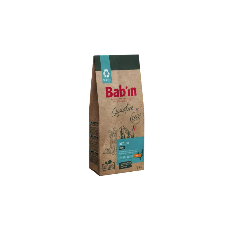 Croquette Signature pour chien mini junior Poulet 2Kg - BAB'IN - 101100