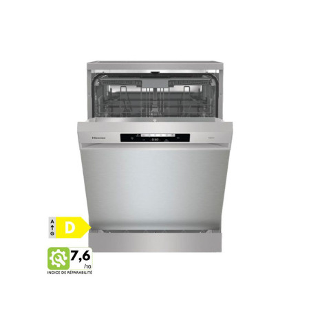 Lave-vaisselle pose libre 16 couverts 60cm Inox - HISENSE - HS643D90X