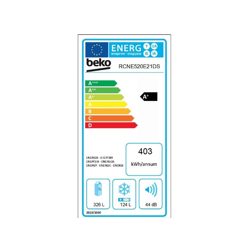 Réfrigérateur Combiné 450L BEKO - RCNE520E21DS