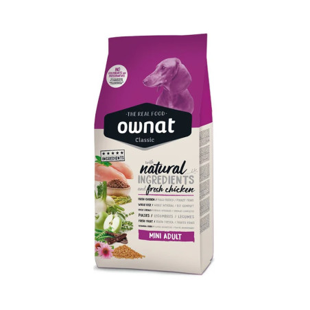 Croquettes pour chien mini adulte poulet 1.5Kg - OWNAT - OCSAP006