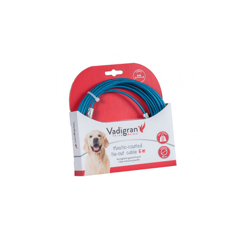 Câble d'attache 6m pour chien bleu - VADIGRAN - VAD-13594