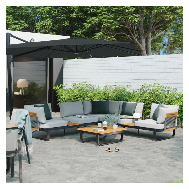 Parasol déporté aluminium Sombra 3x3M Gris anthracite - NATERIAL - :100158106