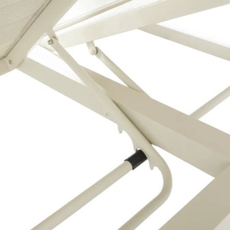 Bain de soleil double en aluminium et teck ELANI 2 places - NATERIAL