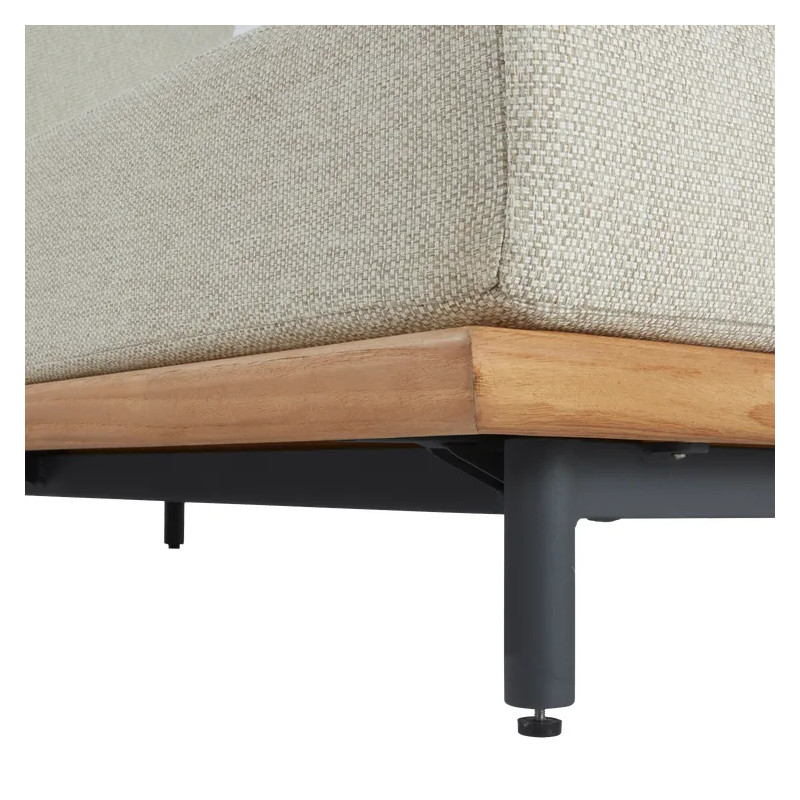 Table basse n aluminium et teck Calisto