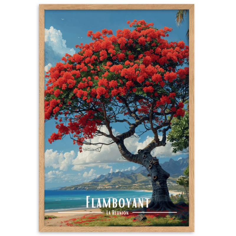 Flamboyant au bord de mer  30 × 40 cm