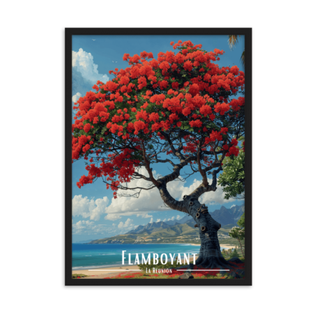 Flamboyant au bord de mer  50 × 70 cm