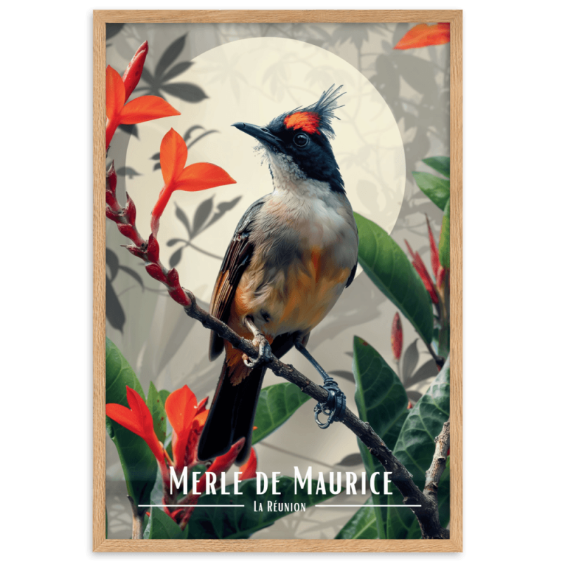Merle maurice fleurie 30 × 40 cm