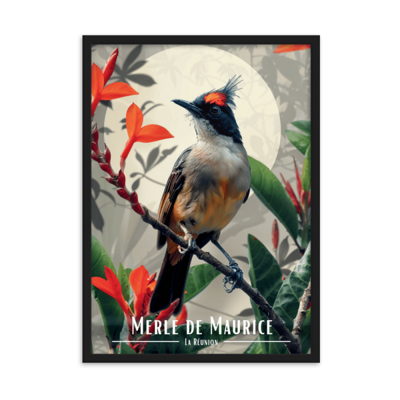 Merle maurice fleurie 50 × 70 cm
