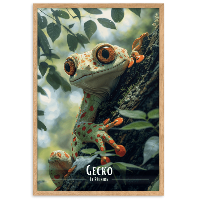 Gecko sur son arbre 30 × 40 cm
