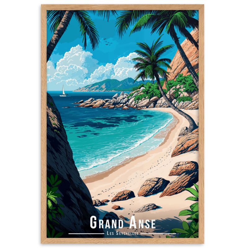 Grand anse les seychelles 30 × 40 cm